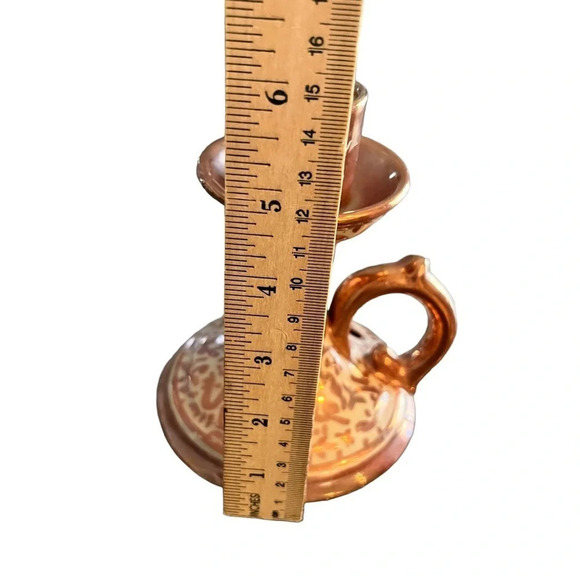 Vintage Lusterware Finger Handle Candle Holder Spain - Picture 2 of 8